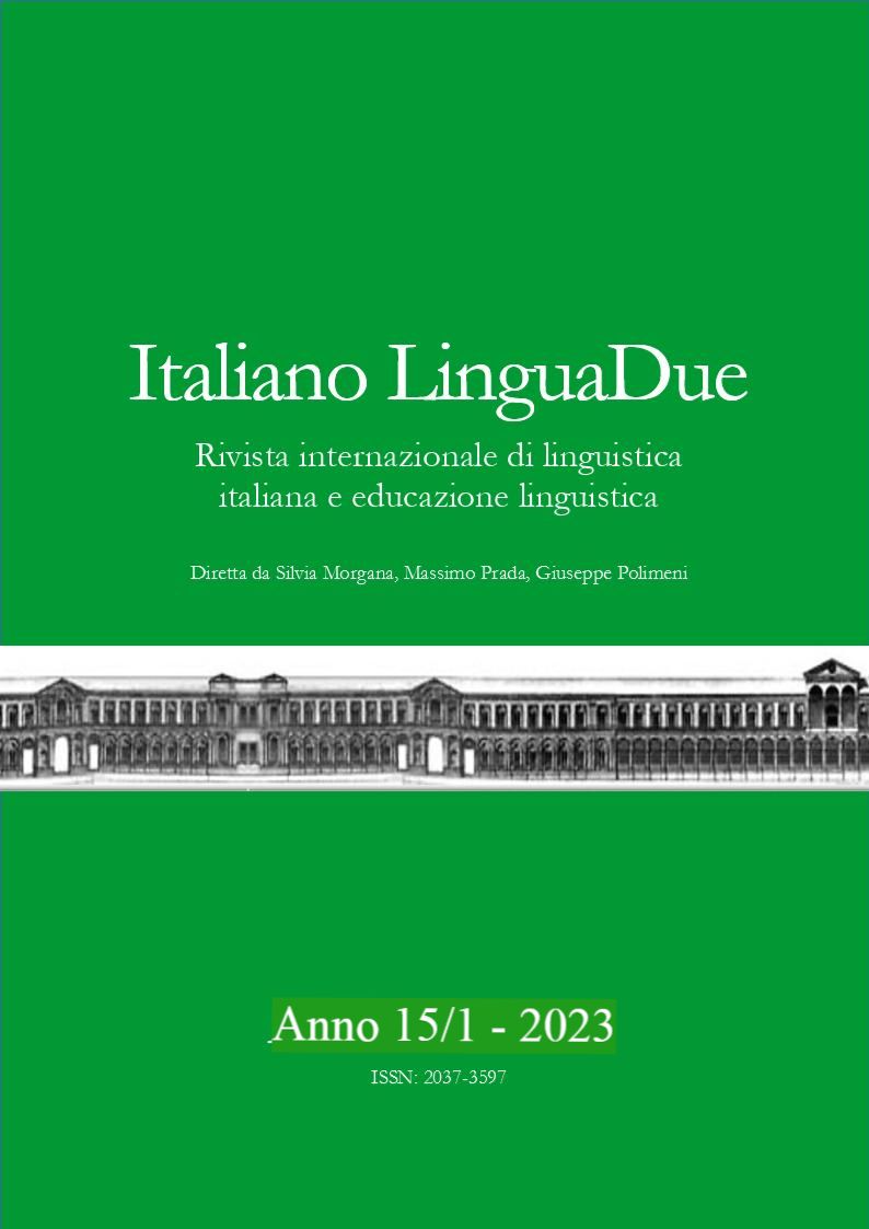 					Visualizza V. 15 N. 1 (2023): ITALIANO LINGUADUE
				
