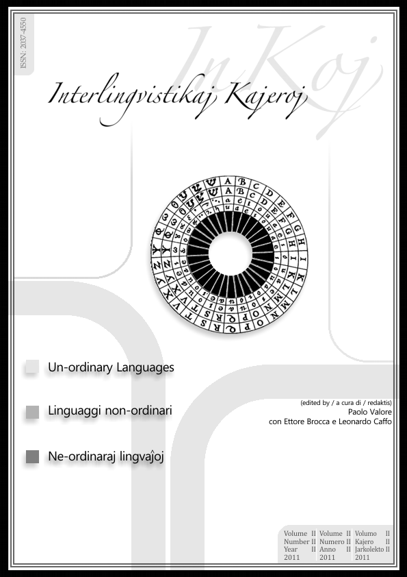 					View Vol. 2 No. 2 (2011): Un-ordinary languages / Ne-ordinaraj lingvaĵoj
				