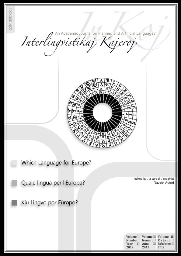 					View Vol. 3 No. 1 (2012): Which Language for Europe? / Kiu Lingvo por Eŭropo?
				
