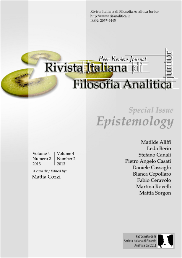 					View Vol. 4 No. 2 (2013): Epistemology
				
