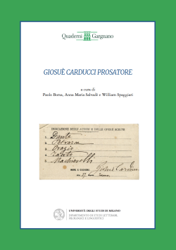 Copertina anteriore del volume "Giosuè Carducci prosatore"