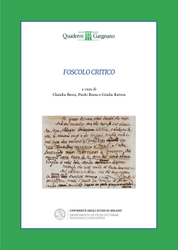 In copertina: Livorno, Biblioteca Labronica “F.D. Guerrazzi”, Fondo Foscolo, vol. XXVIII, c. 140r