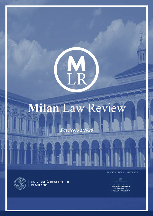 					Visualizza V. 1 N. 1 (2020): Milan Law Review
				